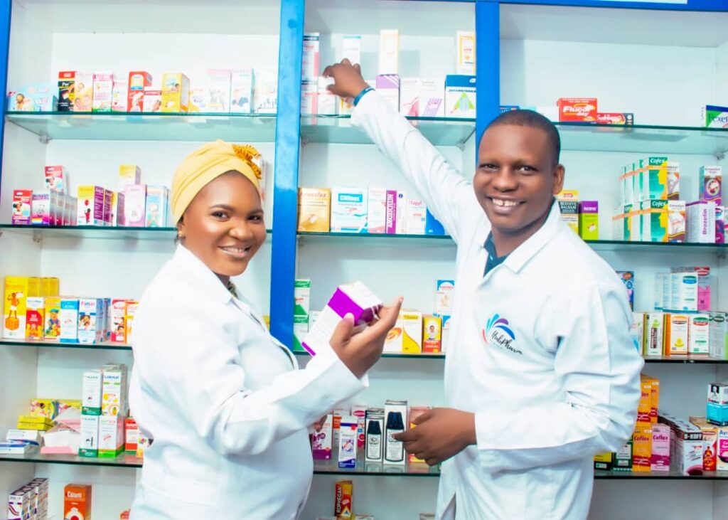 Hubpharm Founder (Sesan Kareem) and Co-founder (Tope Kareem) at Hubpharm Pharmacy, Ikosi-ketu, Lagos