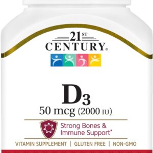 21ST CENTURY VITAMIN D3 50MCG (2000IU) BY 110 TABLETS