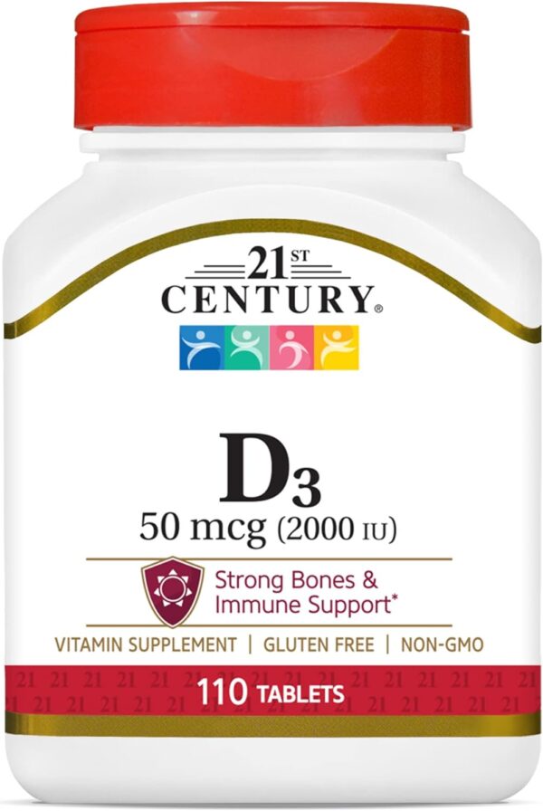 21ST CENTURY VITAMIN D3 50MCG (2000IU) BY 110 TABLETS