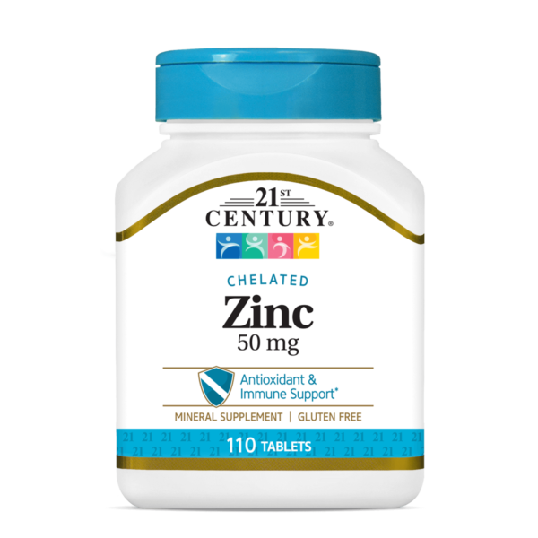 21st Century Chelated Zinc Vitamin 50mg Tablets