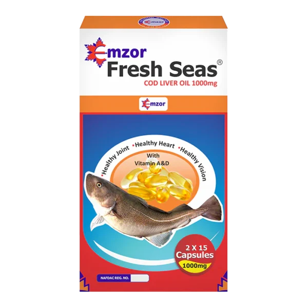 Emzor Fresh Seas Cod Liver Oil Capsules 1000mg