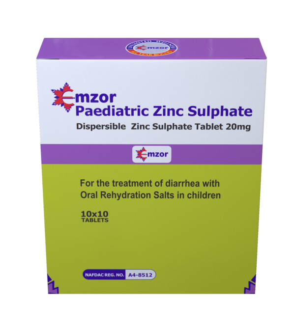 Emzor Zinc Sulphate 20mg x100