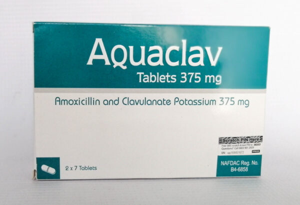 Aquaclav 375mg Tablets x14