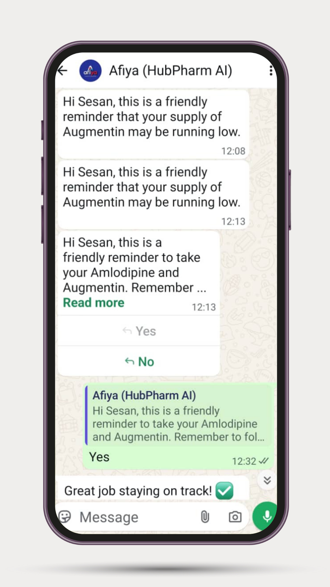 Afiya AI Health Companion - Medication Reminders